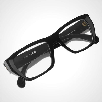 CHANEL CH3495 C622 black rectangle eyeglasses gold chain logo