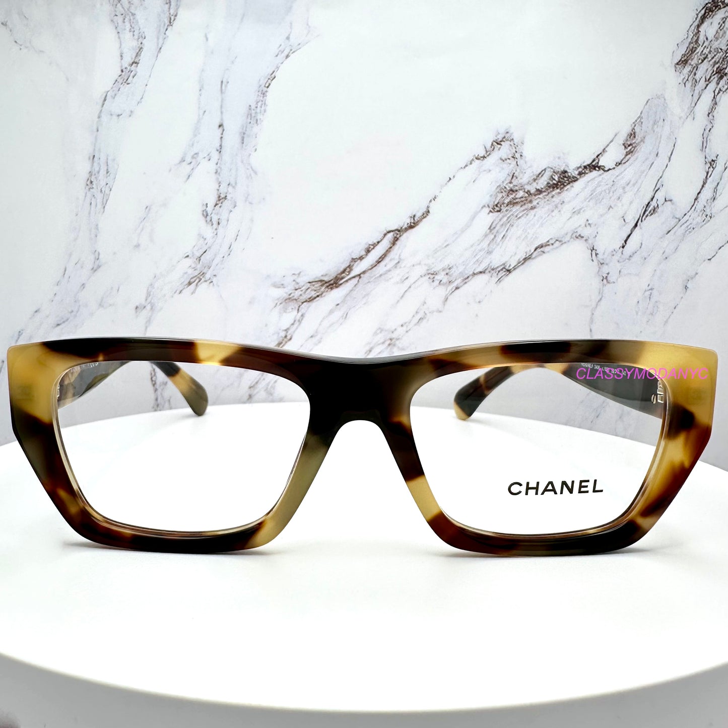 Chanel CH3495 brown havana eyeglasses for women 52mm 