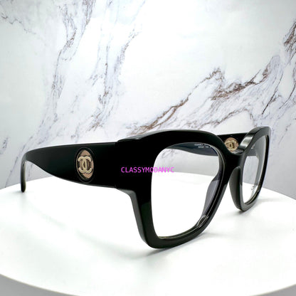 CH3490 C622 Chanel eyeglasses black cat eye square interlocking CC logo 