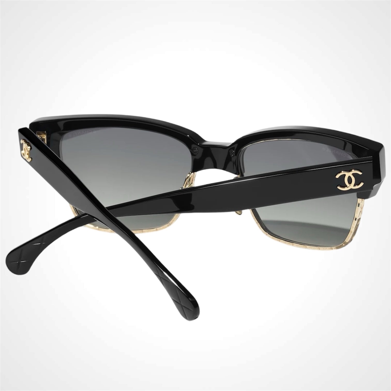 Chanel sunglasses CH5558 C622/S6 back view of CC logo quilted sunglasses 