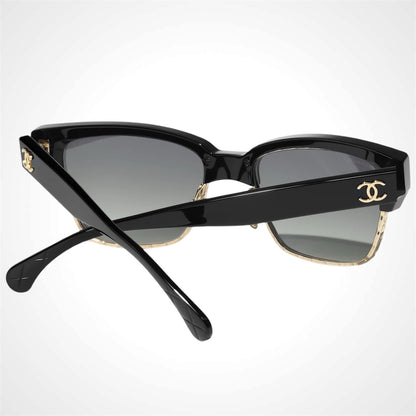 Chanel sunglasses CH5558 C622/S6 back view of CC logo quilted sunglasses 