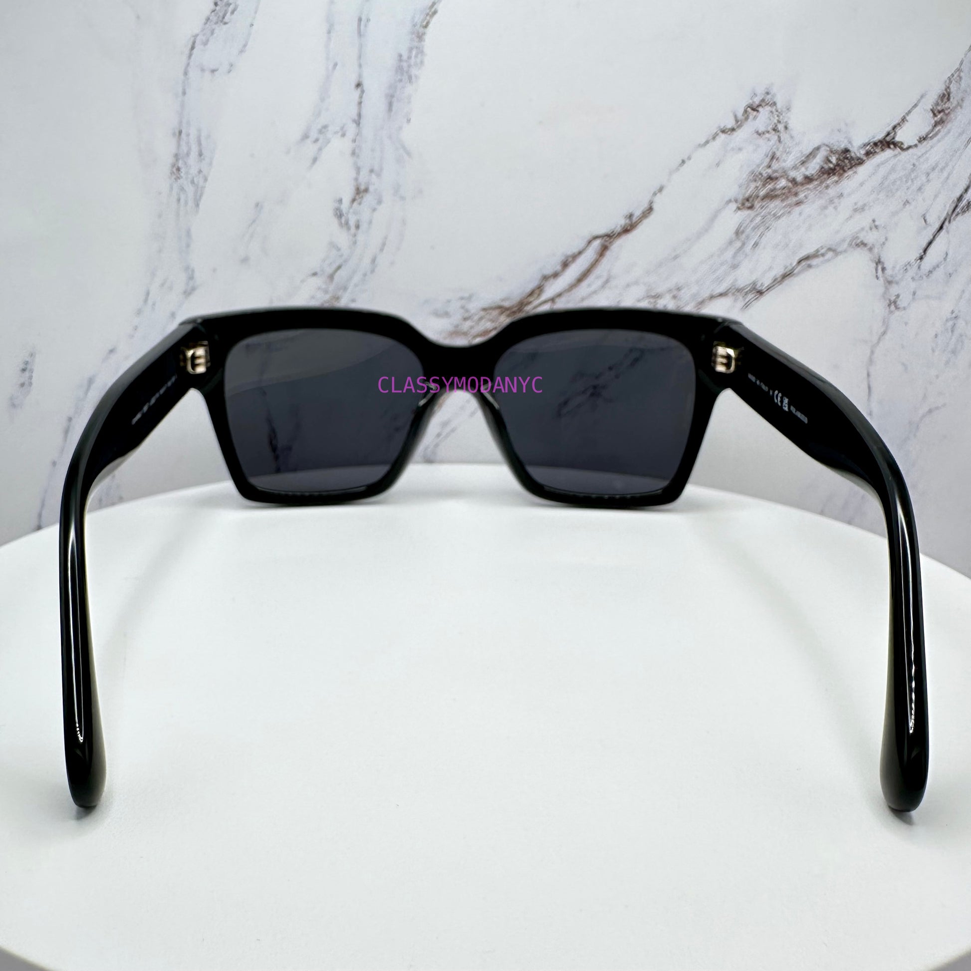 Chanel sunglasses back view polarized women's black butterfly frames 