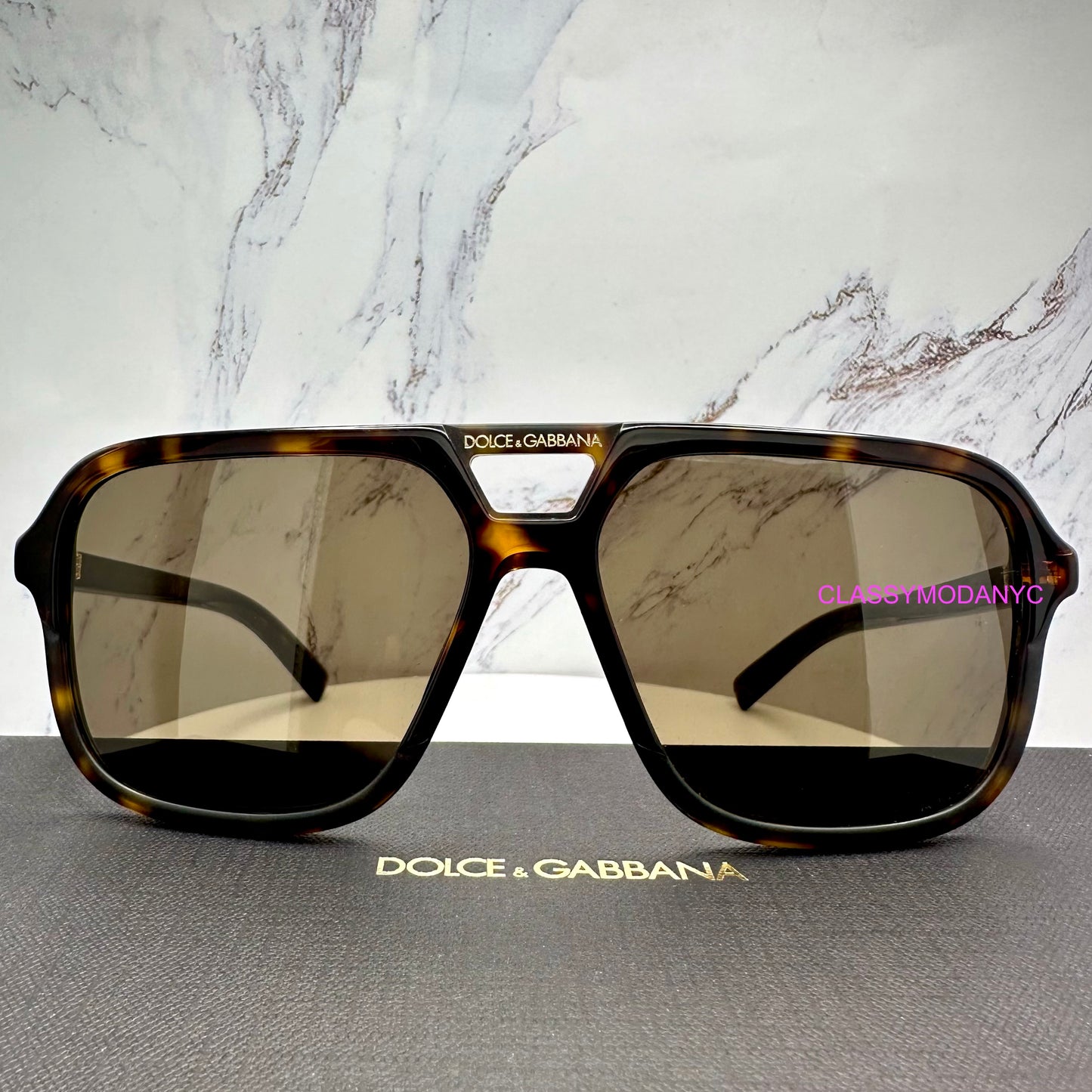DG4354 502/73 Dolce & Gabbana Brown Aviator front view 