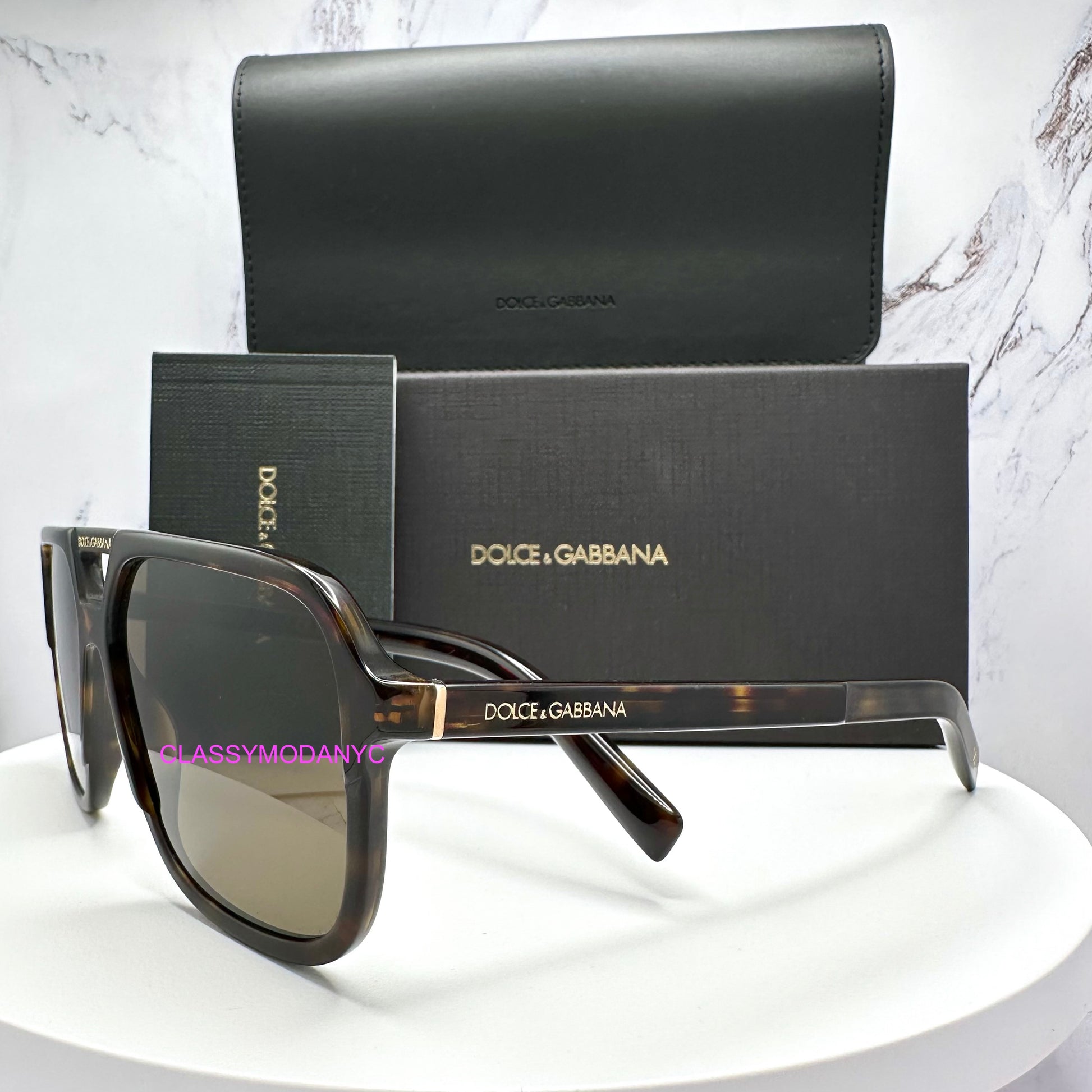 DG4354 502/73 Dolce & Gabbana Brown mens Aviator pilot navigator with box 