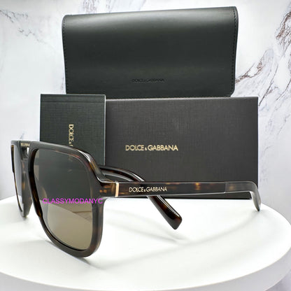 DG4354 502/73 Dolce & Gabbana Brown mens Aviator pilot navigator with box 