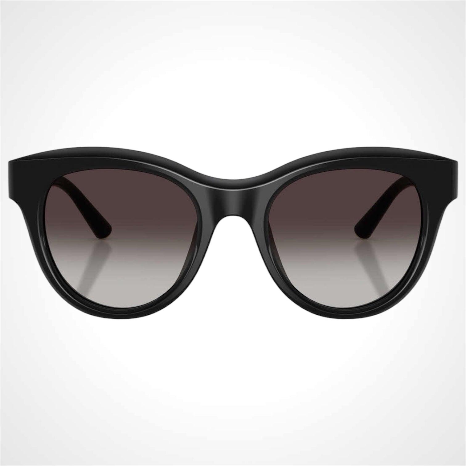 Dolce & Gabbana 0DG4518 501/8G black round grey lens gold logo women's eyeglasses front view