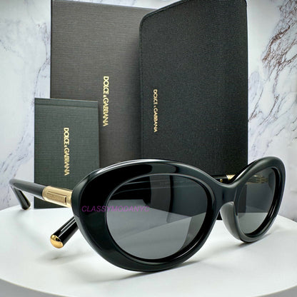 DG4519 501/87 Dolce & Gabbana Sunglasses black cat eye gold metal logo 