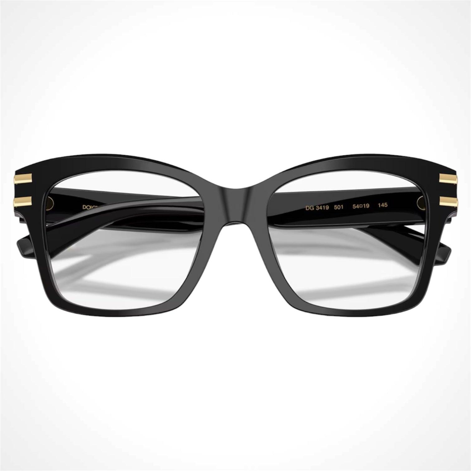 Dolce & Gabbana DG3419 501 black acetate front view
