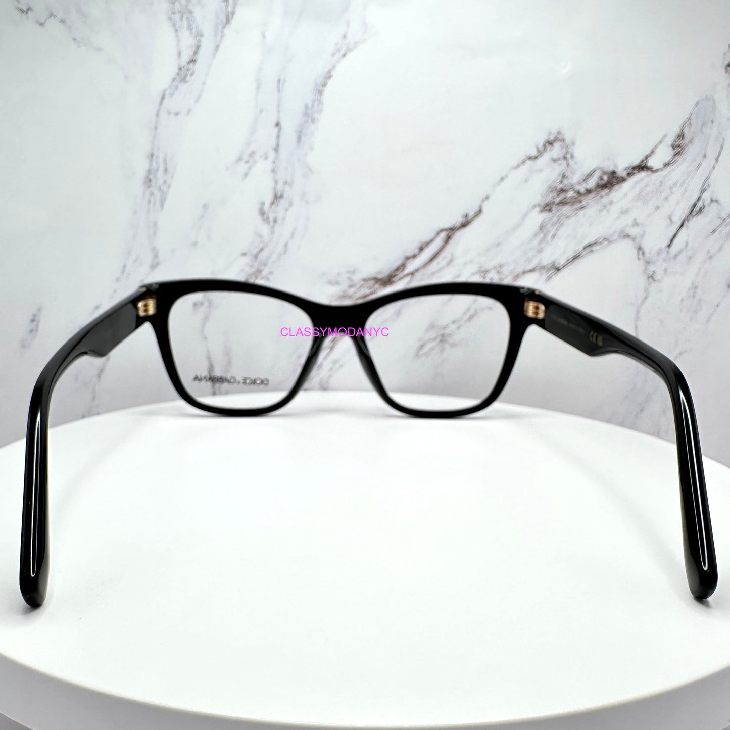 Dolce & Gabbana DG3430 501 black eyeglasses gold metal logo 