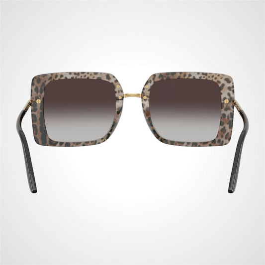 Dolce & Gabbana DG4491 32998G black oversized sunglasses interior leopard view 
