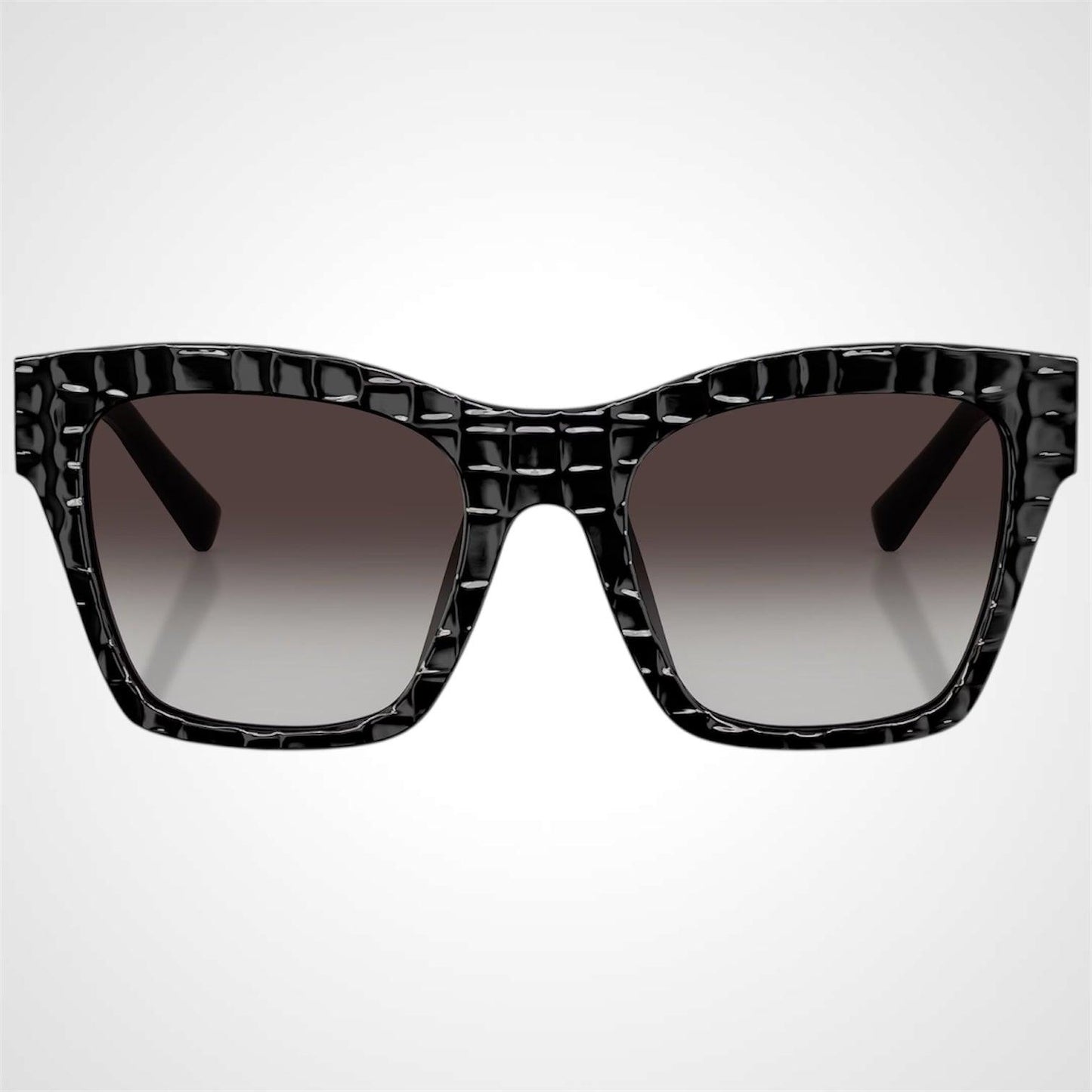 Dolce&Gabbana DG4512 32888G black crocco sunglasses with grey gradient lens front view