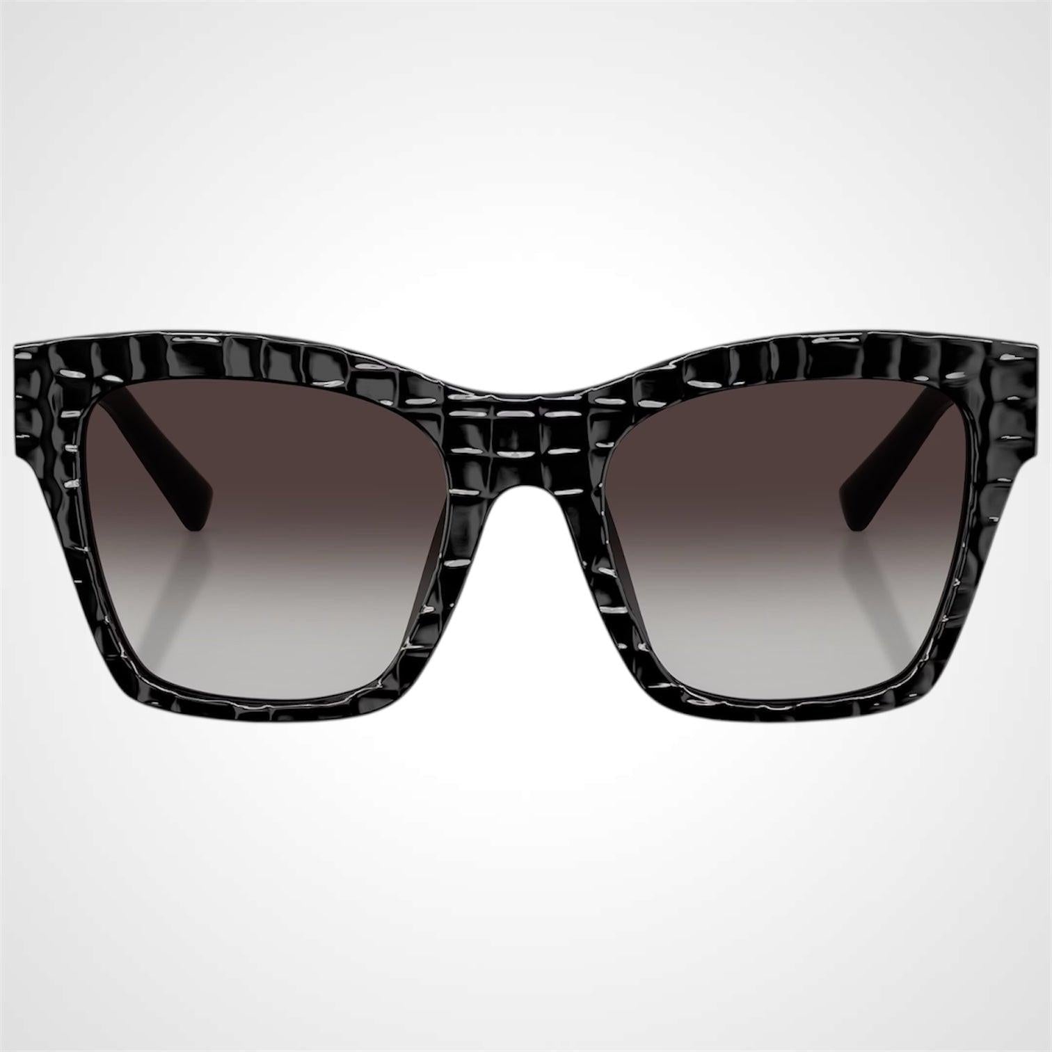 Dolce&Gabbana DG4512 32888G black crocco sunglasses with grey gradient lens front view