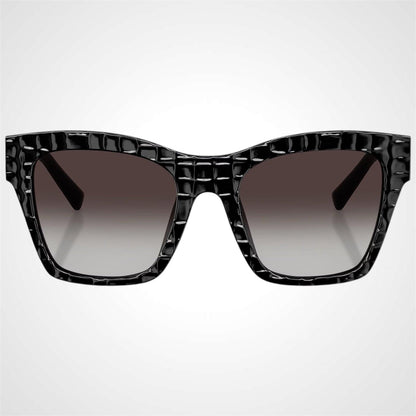 Dolce&Gabbana DG4512 32888G black crocco sunglasses with grey gradient lens front view