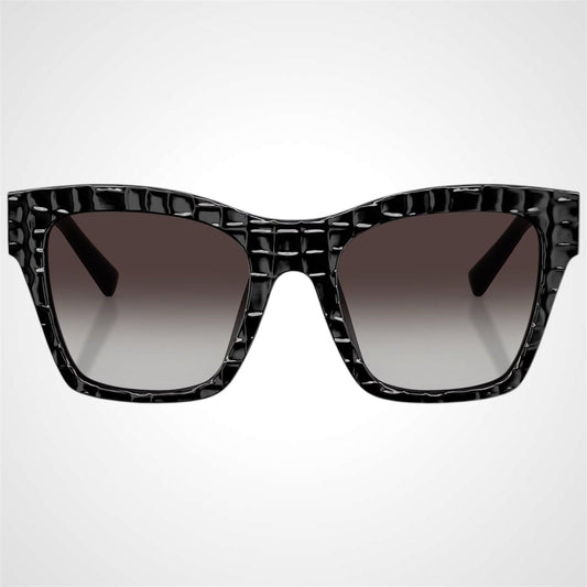 Dolce&Gabbana DG4512 32888G black crocco sunglasses with grey gradient lens front view