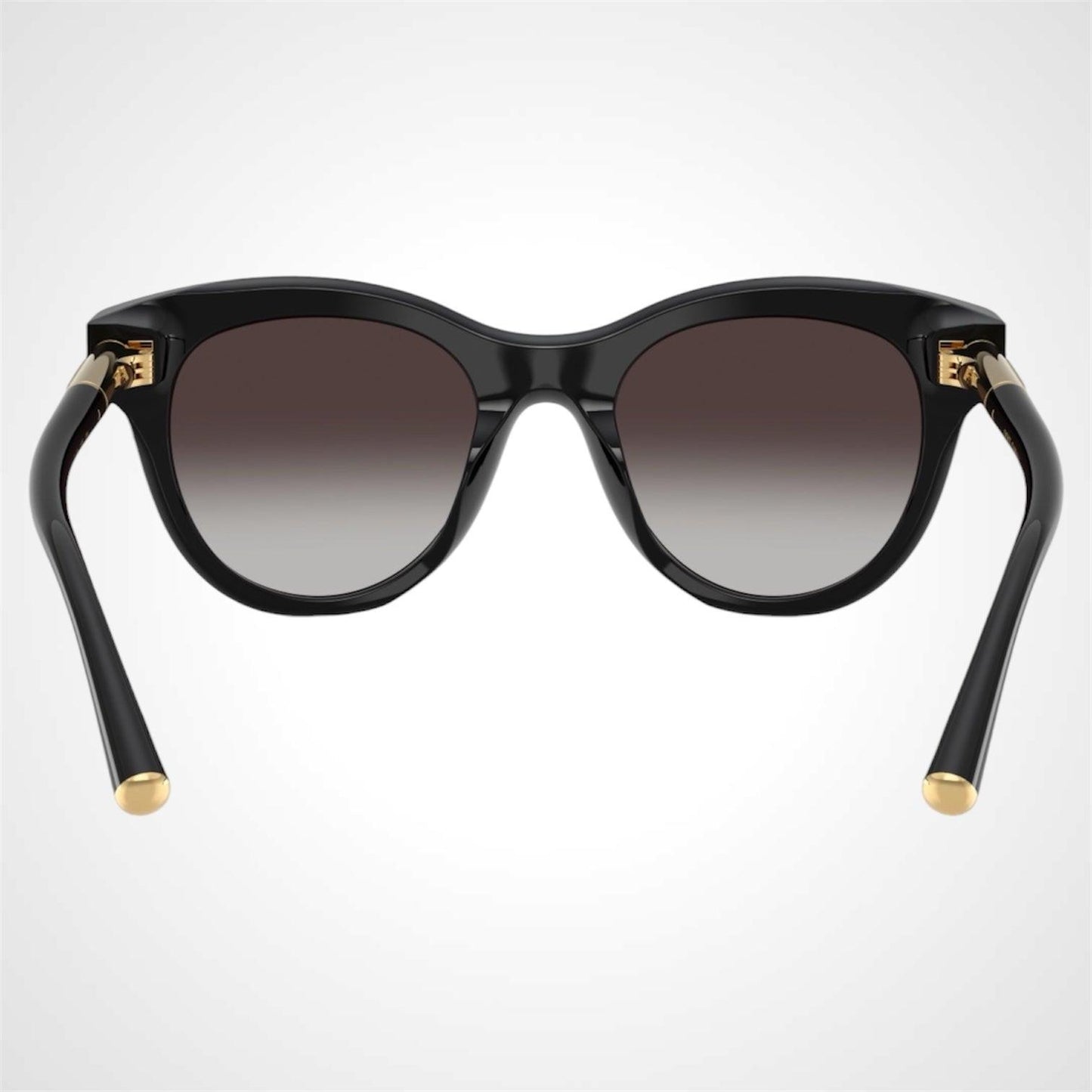 Dolce & Gabbana 0DG4518 501/8G black round grey lens gold logo women's eyeglasses back view