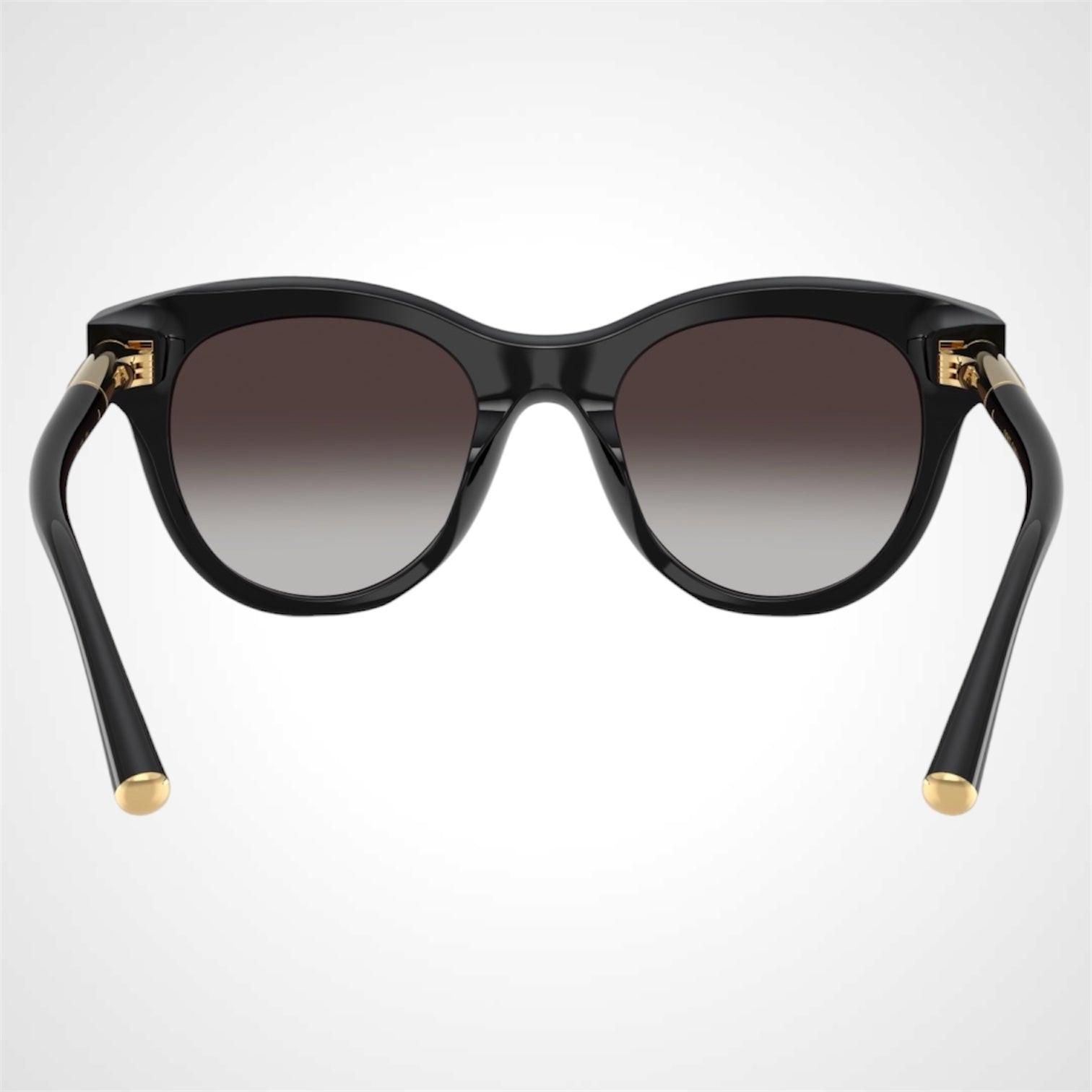Dolce & Gabbana 0DG4518 501/8G black round grey lens gold logo women's eyeglasses back view