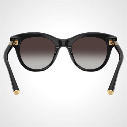 Dolce & Gabbana 0DG4518 501/8G black round grey lens gold logo women's eyeglasses back view