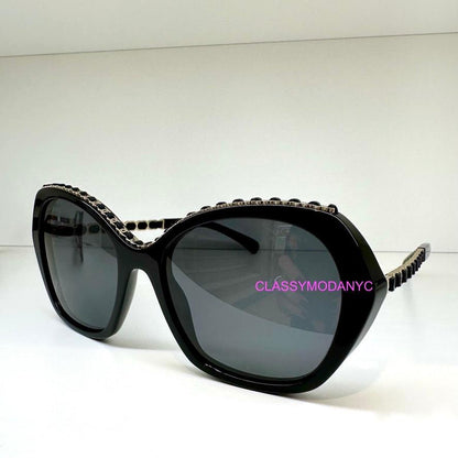 CHANEL CH5547Q c.622/T8 black butterfly grey polarized lens sunglasses