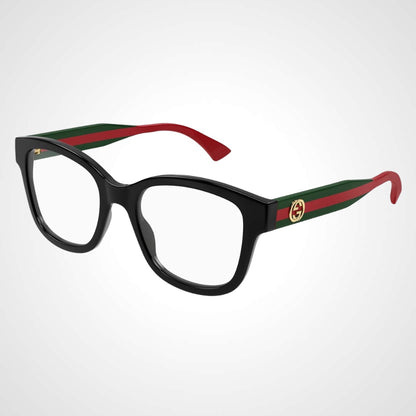 GG1863O 001 Gucci eyeglasses black red green web arms 