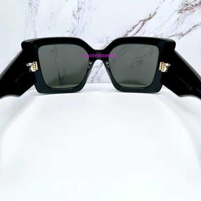 GG2039S 001 Gucci Sunglasses back view with gold logo for women oversized 