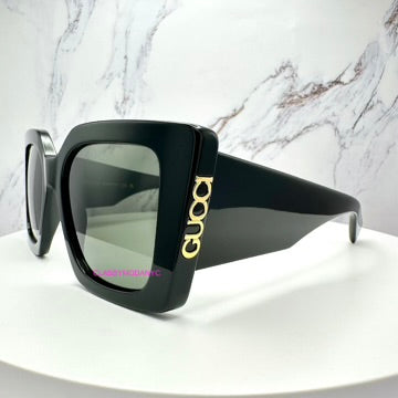 GG2039S 001 Gucci Sunglasses side view with gold logo 