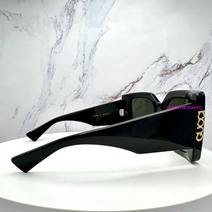 GG2039S 001 Gucci Sunglasses side view with gold logo for women oversized 