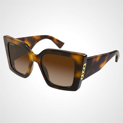 GG2039S 002 Gucci sunglasses women's brown oversized tortoise angle view 