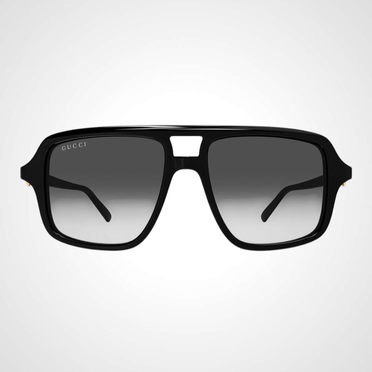 GG2052S 001 navigator horsebit Gucci black sunglasses front view 