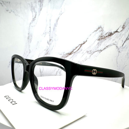 GG2104O 001 Gucci eyeglasses side view with red green web logo 