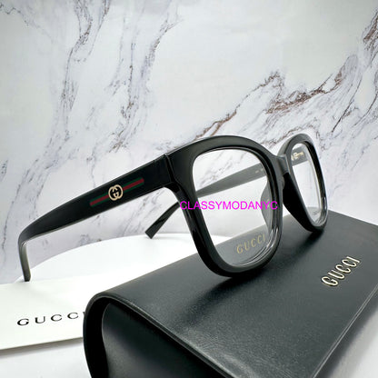 GG2104O 001 Gucci eyeglasses side view with red green web logo side view with case