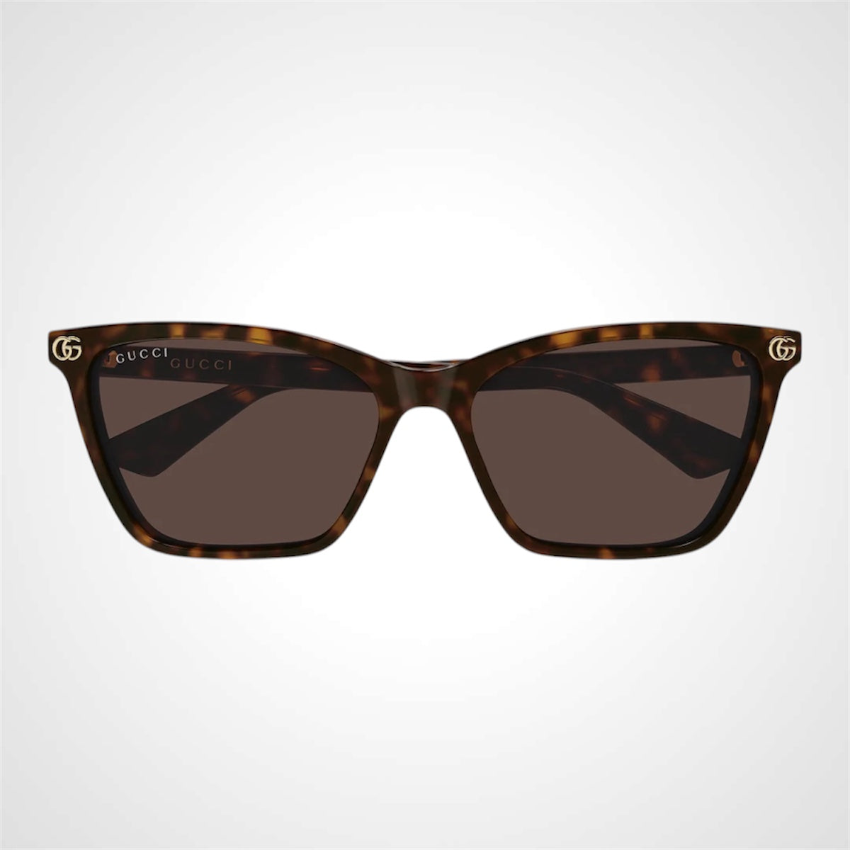 GG2111S 002 Gucci sunglasses brown tortoise shell square cat eye front view 