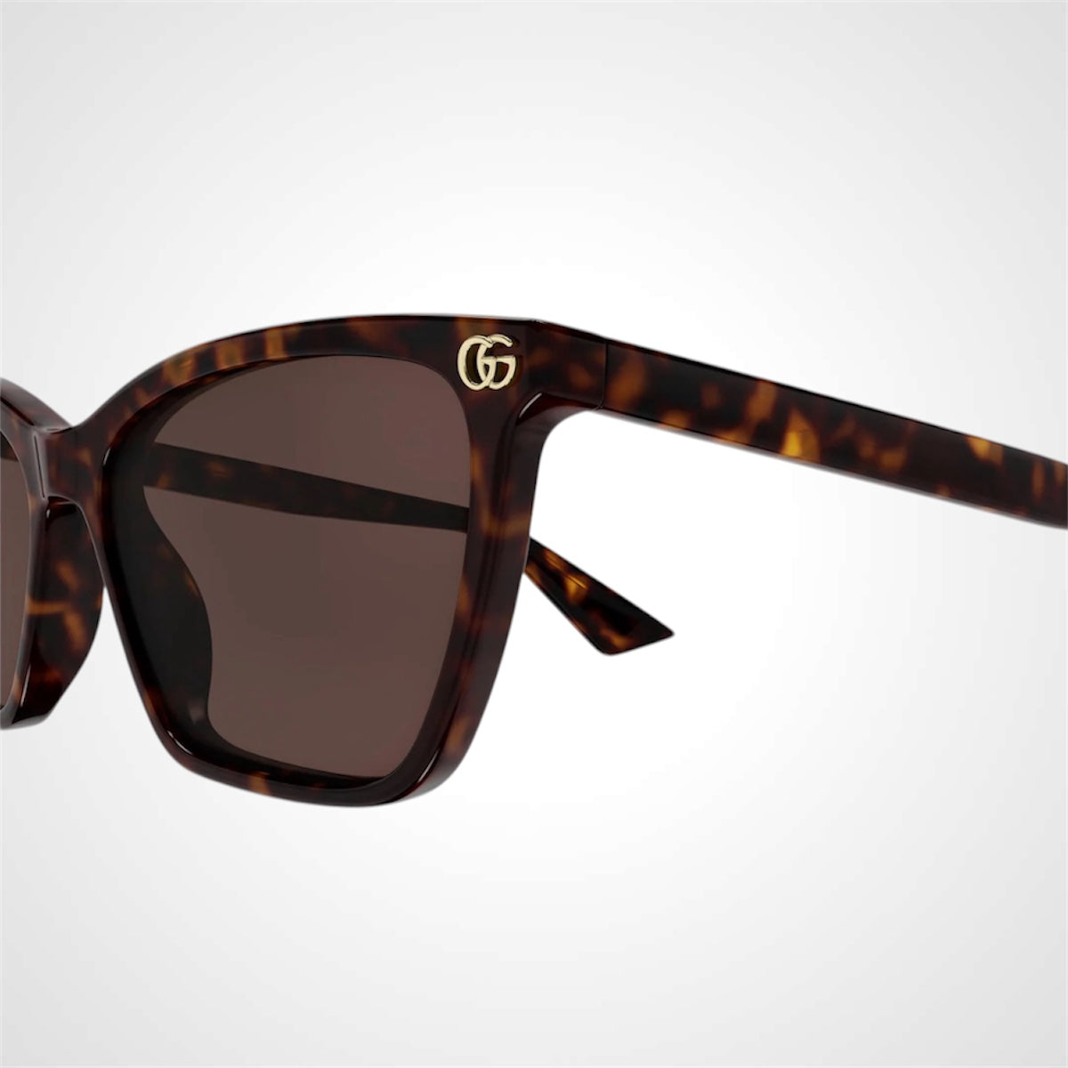 GG2111S 002 Gucci sunglasses brown tortoise shell square cat eye side view womens 