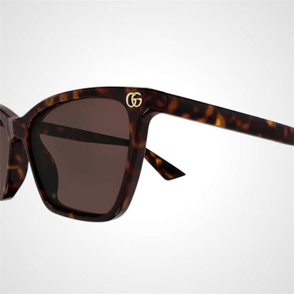 GG2111S 002 Gucci sunglasses brown tortoise shell square cat eye side view womens 