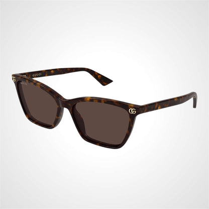 GG2111S 002 Gucci sunglasses brown tortoise shell square cat eye 