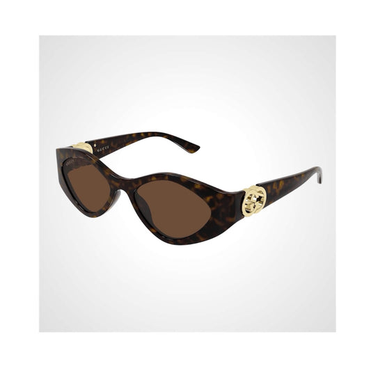 GG2121S 003 brown tortoise shell oval sunglasses 