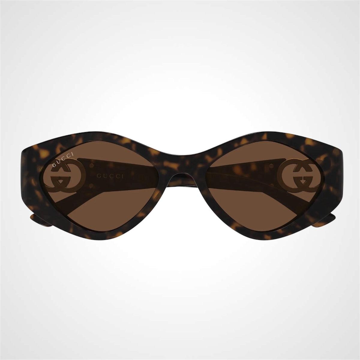 GG2121S 003 brown tortoise shell oval sunglasses front view 
