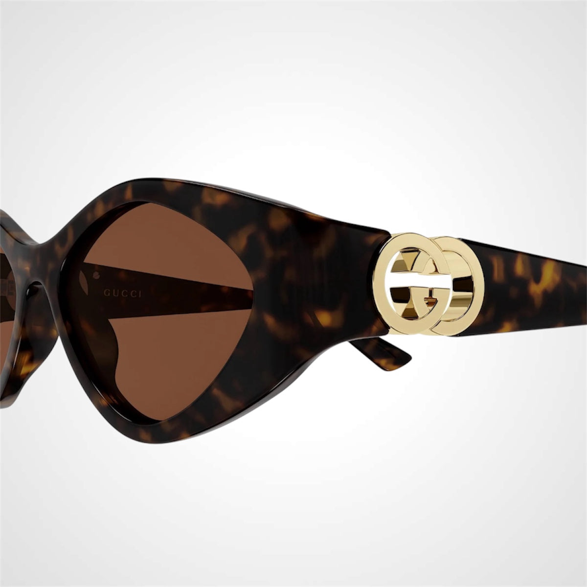 GG2121S 003 women's brown tortoise shell oval sunglasses side view 
