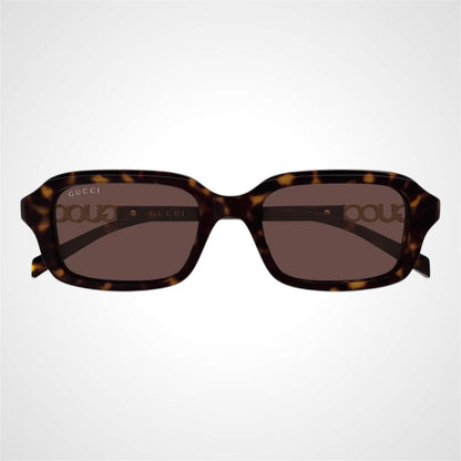 GG2152S 002 brown tortoise rectangular sunglasses front view for women 