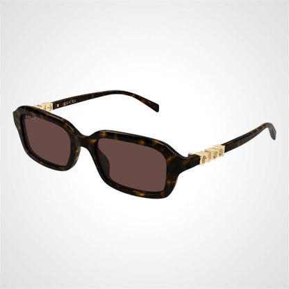 GG2152S 002 brown tortoise rectangular sunglasses side view for women 