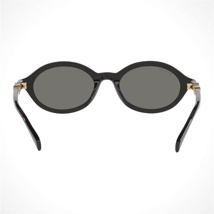 GG2153S 001 Gucci Sunglasses black round gold logo women's back view 