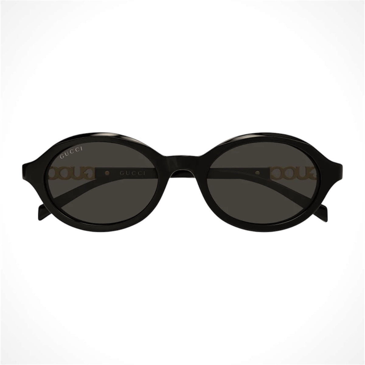 GG2153S 001 Gucci women's Sunglasses black round oval gold logo 