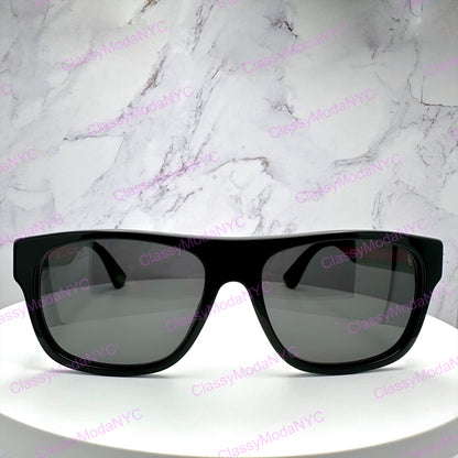 GUCCI GG0341S 002 Black Square Unisex Gray Polarized Web Sunglasses