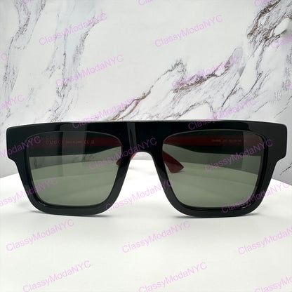 GUCCI GG1868S 001 Black Square Aviator Oversized Men’s Sunglasses Gray Lens