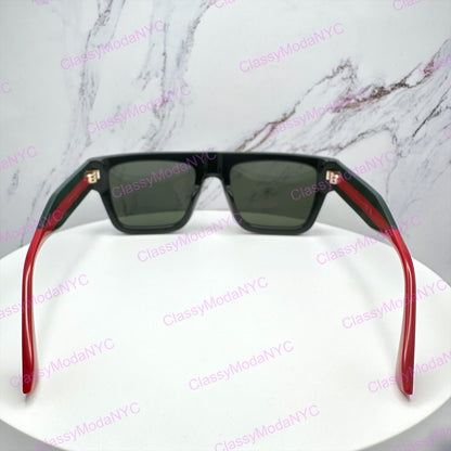GUCCI GG1868S 001 Black Square Aviator Oversized Men’s Sunglasses Gray Lens 