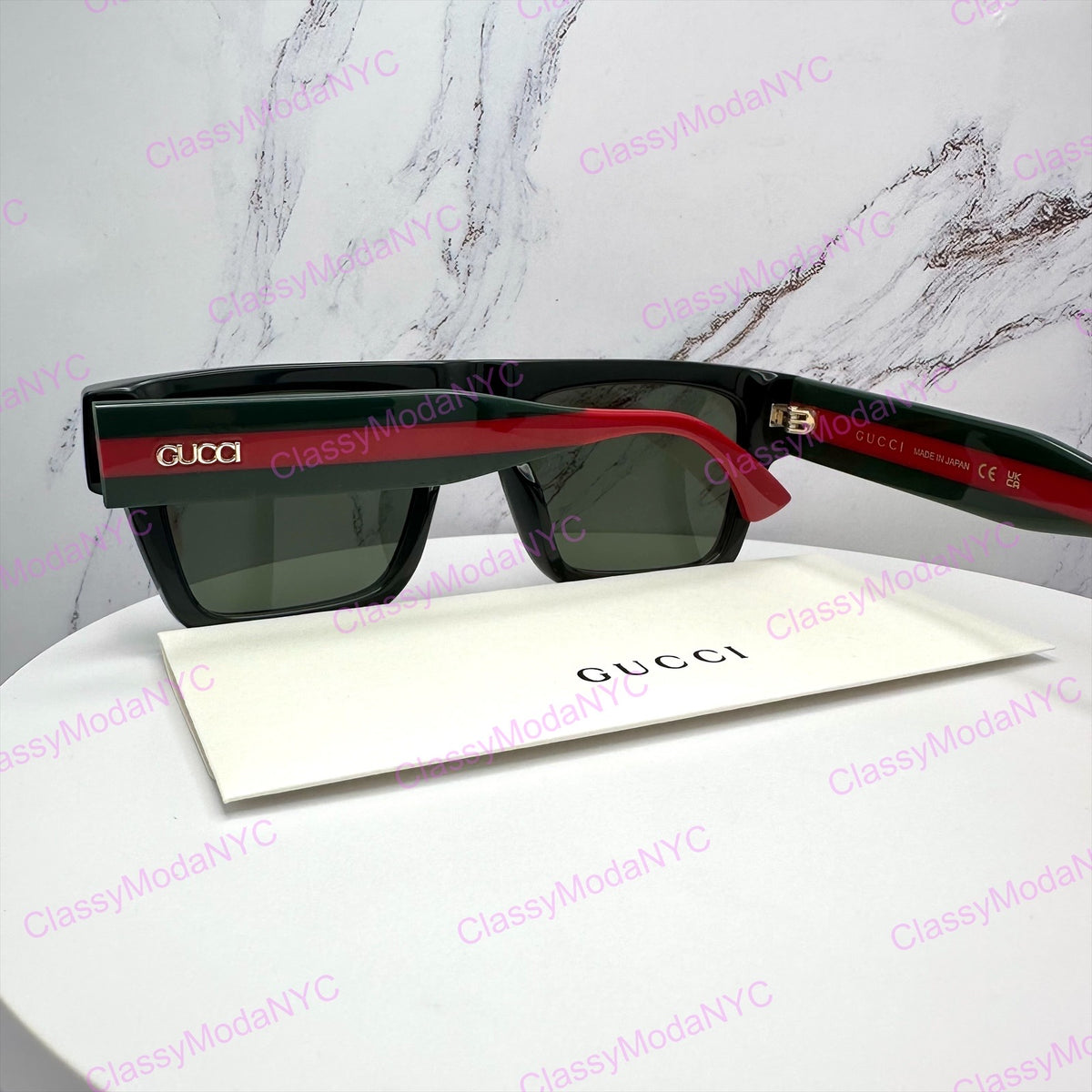 GUCCI GG1868S 001 Black Square Aviator Oversized Men’s Sunglasses Gray Lens 