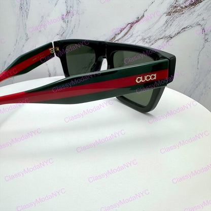 GUCCI GG1868S 001 Black Square Aviator Oversized Men’s Sunglasses Gray Lens