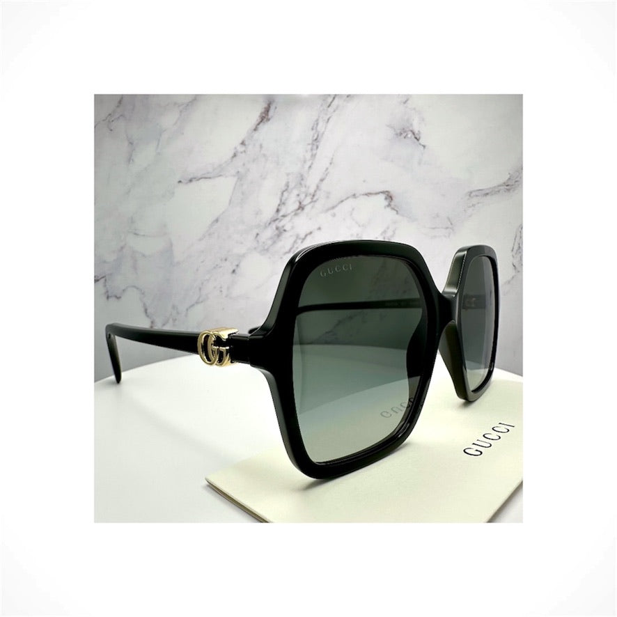 Gucci GG1072S 001 women's black oversized square acetate sunglasses