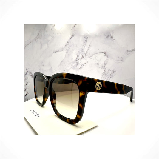 Gucci GG1338S 003 women's brown tortoise oversized square sunglasses