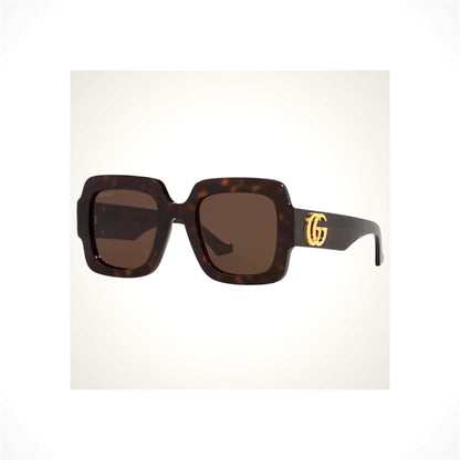 Gucci GG1547S 002 women's brown tortoise oversized square sunglasses