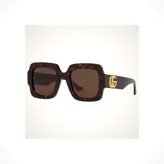 Gucci GG1547S 002 women's brown tortoise oversized square sunglasses
